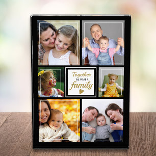 Personalizado 6 Foto Collage Family Cita Negra