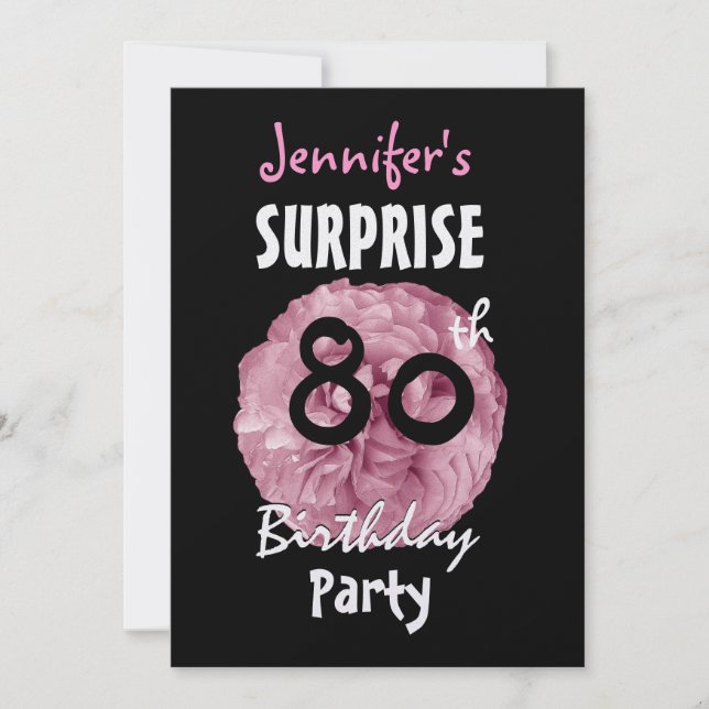 Personalizado 80ª SORPRESA Invitación a fiesta de  (Anverso)