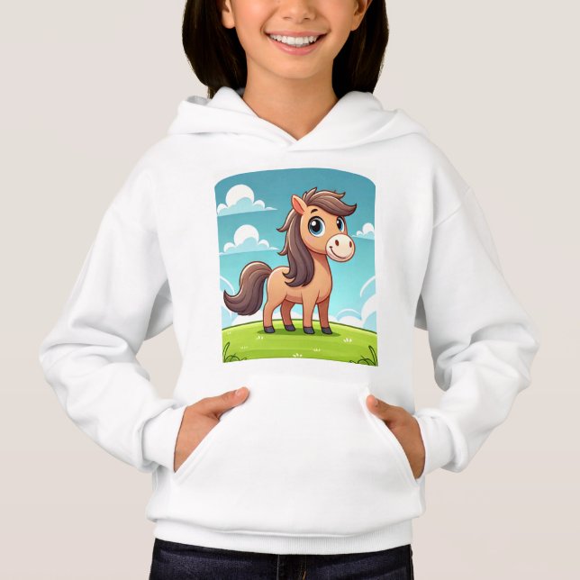 Personalizado A Hoodie con el logo del caballo lin (Anverso)