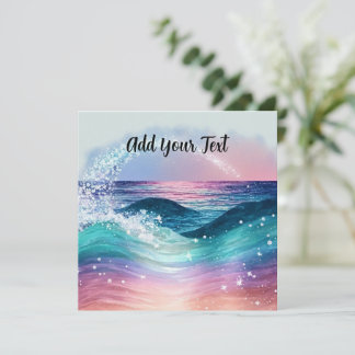 Personalizado acuarela azul océano Ola foto con no