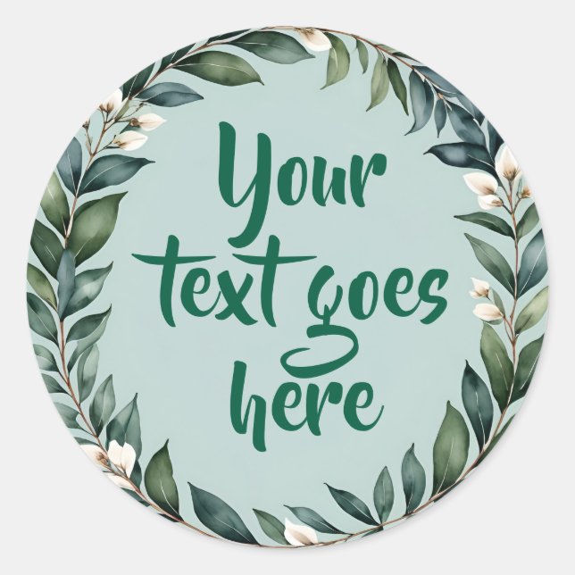 Personalizado acuarela Eucalyptus Pegatina de guir (Anverso)