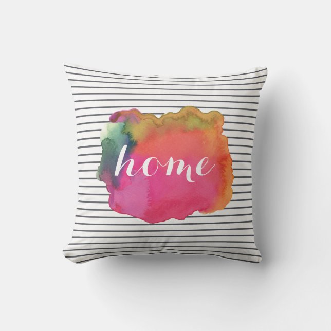 Personalizado acuarela palabra arte almohada (Anverso)