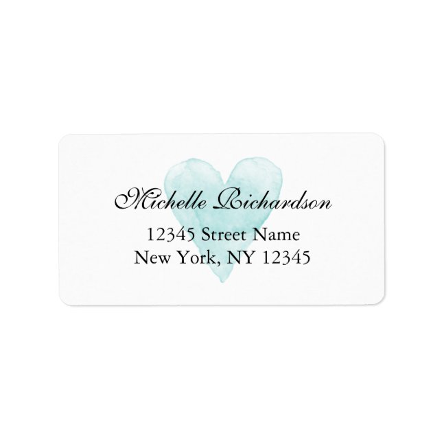 Personalizado acuático azul acuarela etiquetas de  (Frente)