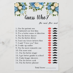 Personalizado "¿Adivina quién?" Hoja de juego para
