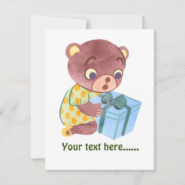 Personalizado Adorable niña de oso navidades verde (Anverso)