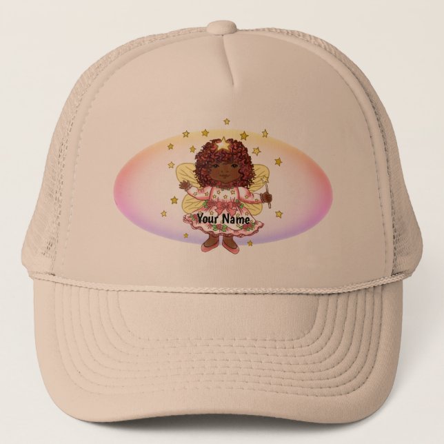 Personalizado Afro Chica Gorra de hadas (Anverso)