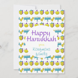 Personalizado agrega tu nombre Hanukkah tarjeta li