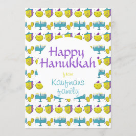 Personalizado agrega tu nombre Hanukkah tarjeta li