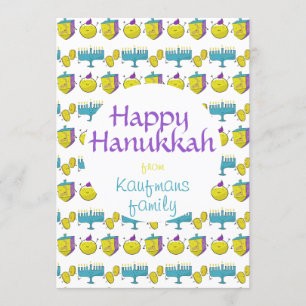 Personalizado agrega tu nombre Hanukkah tarjeta li