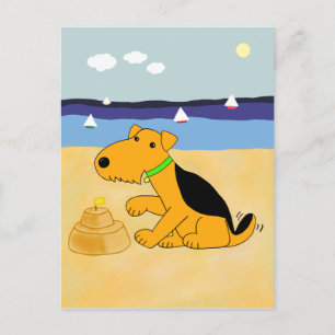 Personalizado Airedale Terrier Dog en la postal de