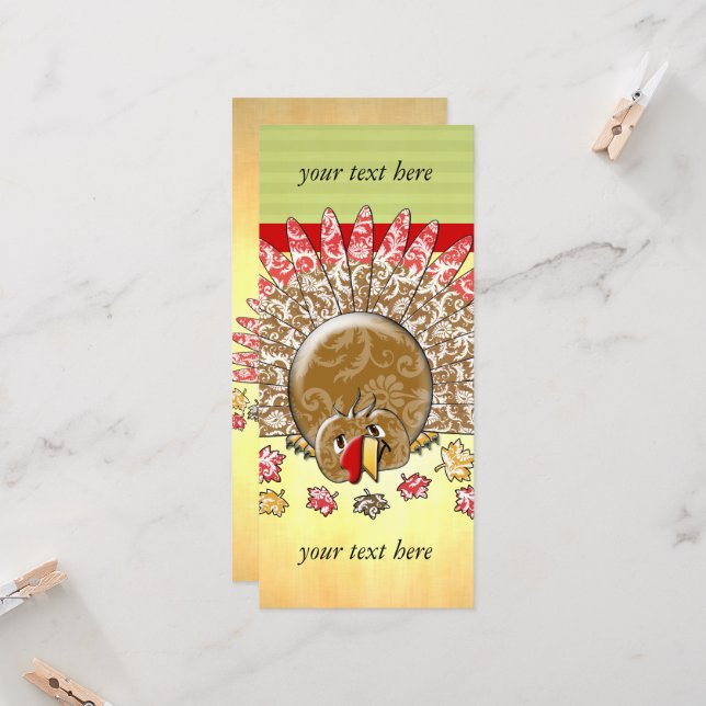 Personalizado amable Acción de Gracias Turquía (Anverso/Reverso In Situ)