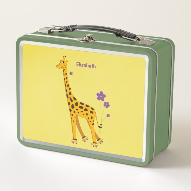 Personalizado amarillo gracioso Giraffe Chica de p (Anverso)