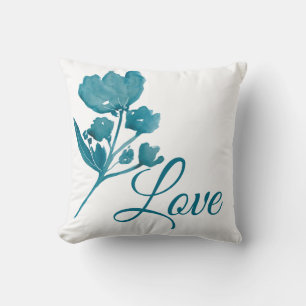 Personalizado Amor Verde azulado acuarela Cojín de