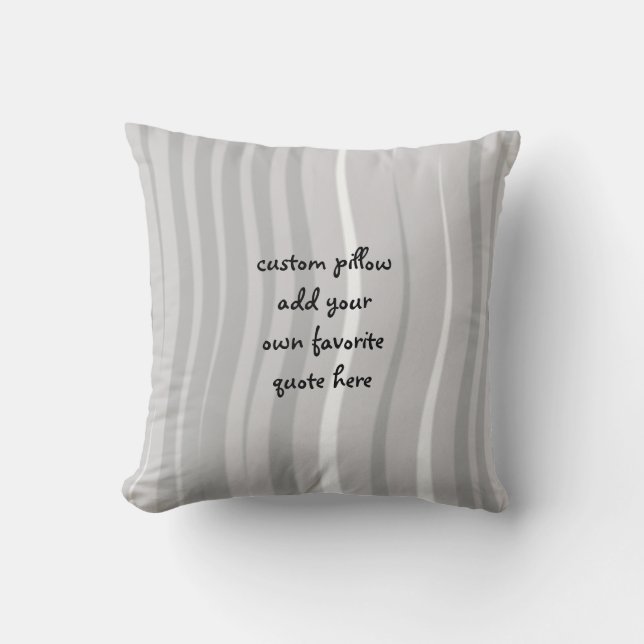 personalizado añada su almohada de cita gris y bla (Anverso)
