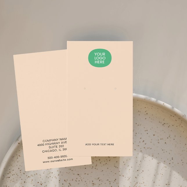 Personalizado Añadir logotipo Bisque Earring Displ (Custom Add Logo Bisque Earrings Display Card)