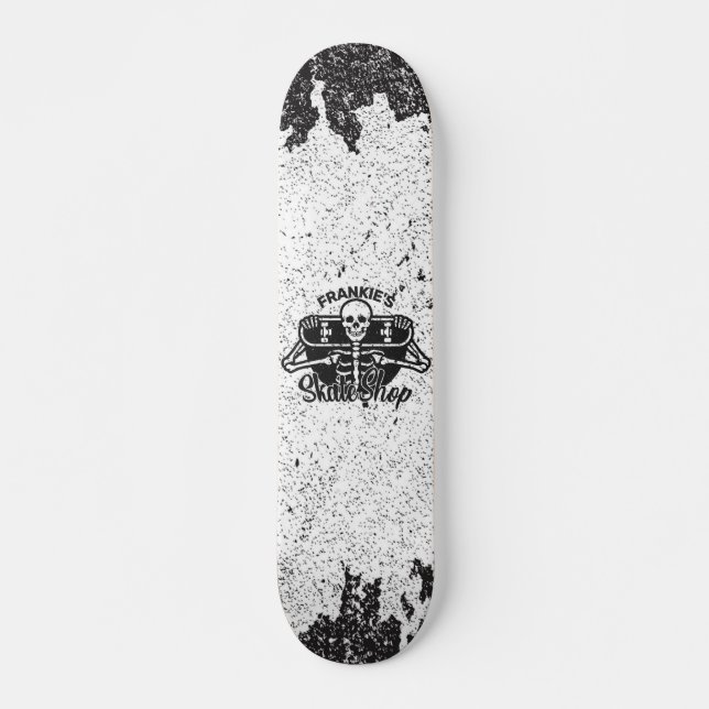 Personalizado AÑADIR NOMBRE Skull Skateboard Skate (Anverso )