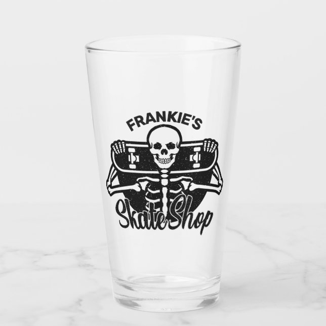 Personalizado AÑADIR NOMBRE Skull Skateboard Skate (Anverso)