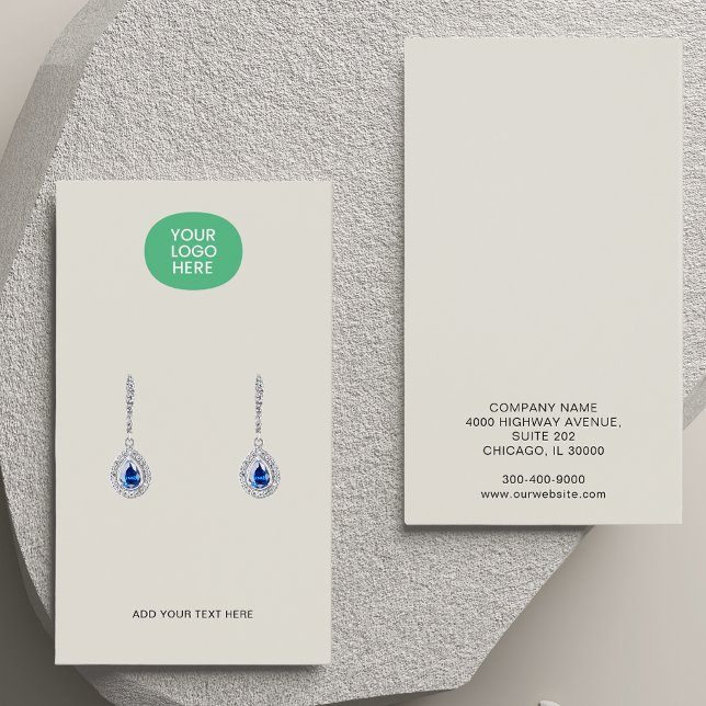 Personalizado Añadir tarjeta de visualización de l (Custom Add Logo Light Tan Earrings Display Card)