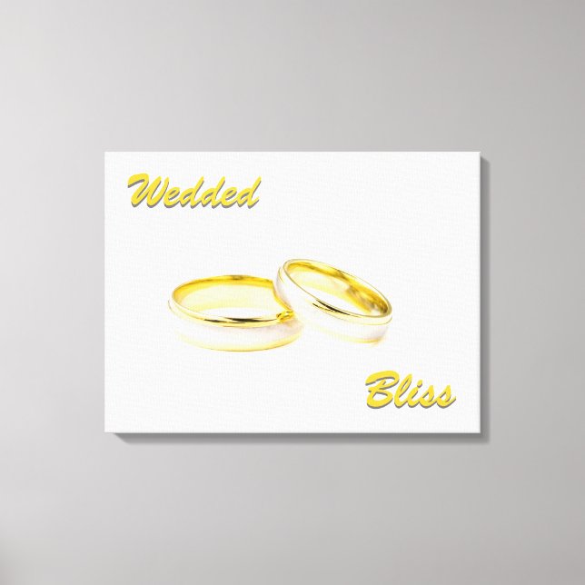 Personalizado Anillos De Bliss Boda Lienzo Envuelt (Anverso)