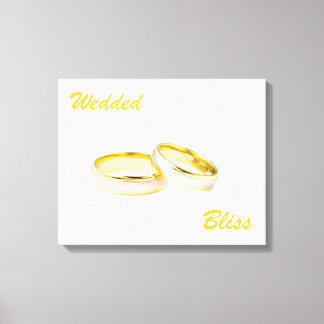 Personalizado Anillos De Bliss Boda Lienzo Envuelt