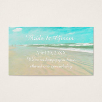 Personalizado Aqua Beach Wedding Favor Tag