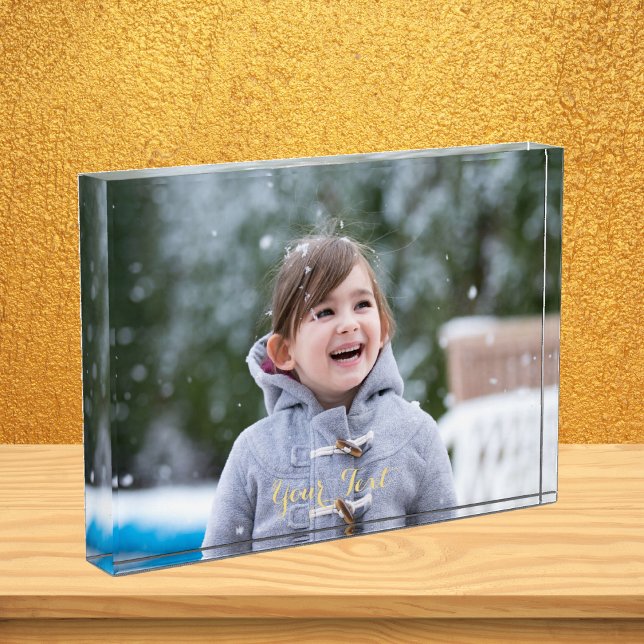 Personalizado Aralílico Bloque de marco de fotogra (Custom Acrylic Photo Frame Block Home Office Decor)