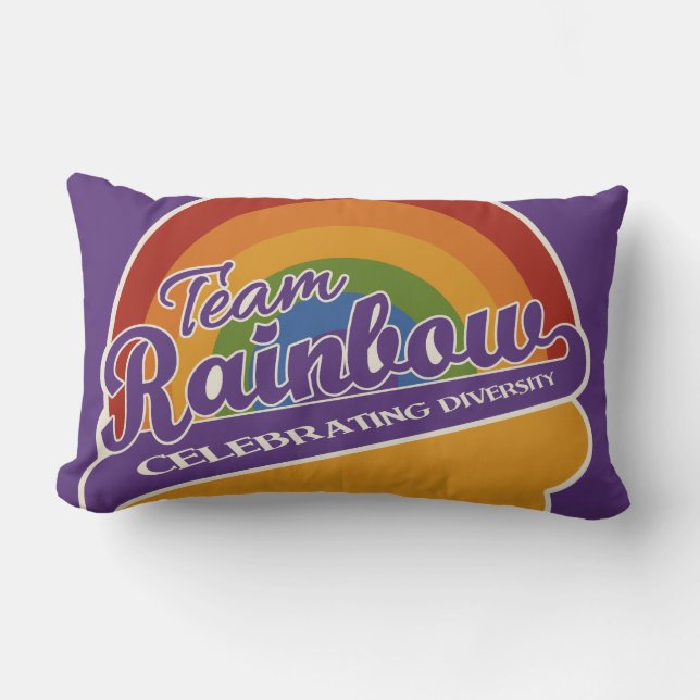 Personalizado arcoiris de equipo tirando almohada (Anverso)