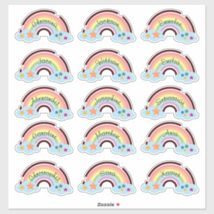 Personalizado arcoiris de varios nombres pegatinas
