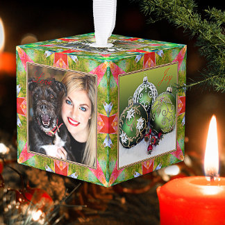 Personalizado artístico Foto Cubo Ornamento de Nav