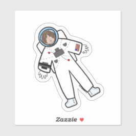 Personalizado astronauta pegatina de corte