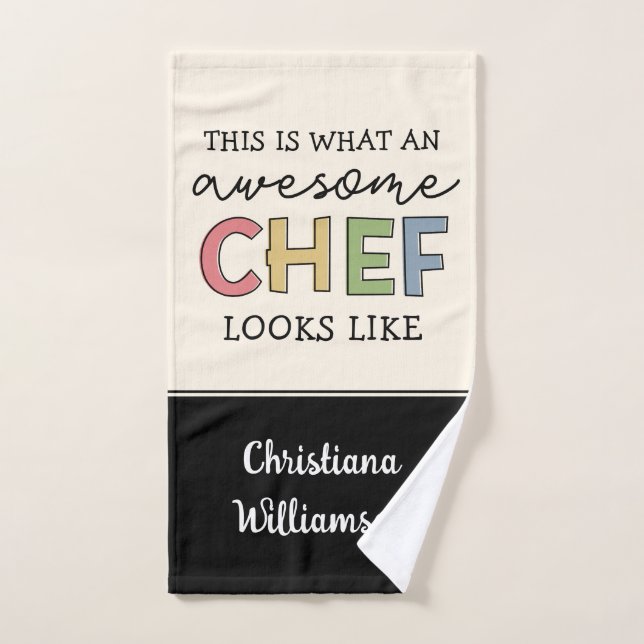 Personalizado Awesome Chef Gifts | Mejor Chef Cada (Toalla de mano)