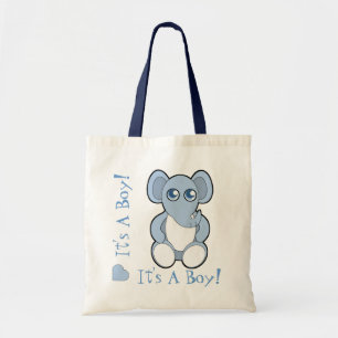 Personalizado azul bebé elefante nueva bolsa de m