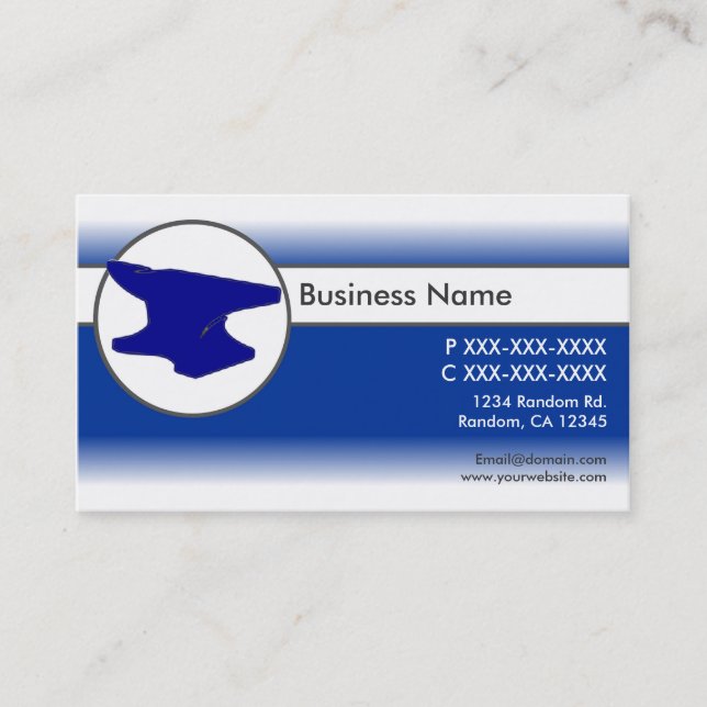 Personalizado azul blanco y tarjetas de visita (Anverso)