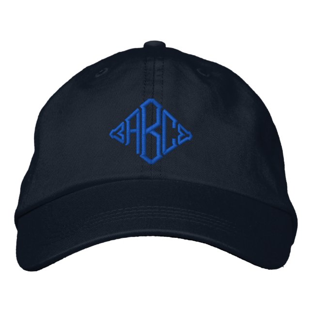 Personalizado azul de la marina Gorra con bordado  (Anverso)