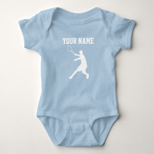 Personalizado azul tenis jersey baby bodysuit