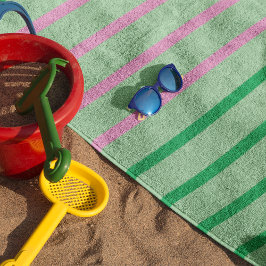 Personalizado azul verde rosa toalla de playa inic