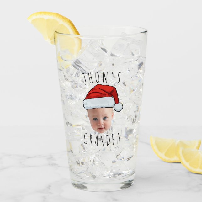 Personalizado Baby Face Santa Hat Navidad Foto (Anverso (hielo))