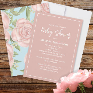 Personalizado Baby Shower Chica Floral Rosa