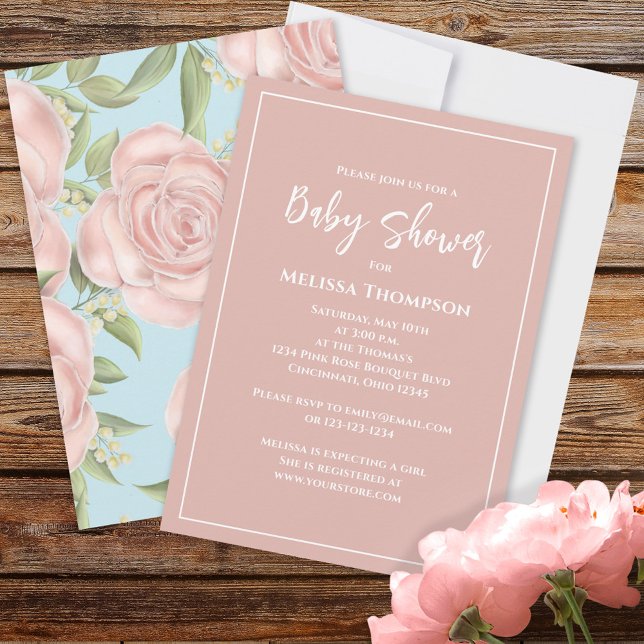 Personalizado Baby Shower Chica Floral Rosa (Subido por el creador)