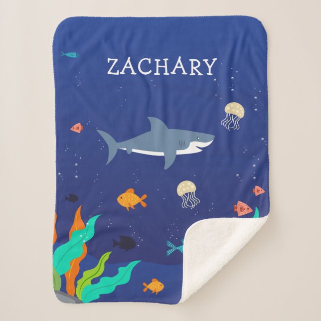 Personalizado bajo la manta del Sherpa Sea Baby/Ki (Anverso)