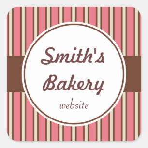 Personalizado Bakery Stripes Pegatinas