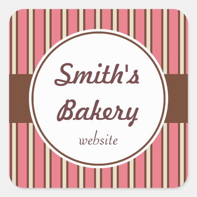 Personalizado Bakery Stripes Pegatinas (Anverso)