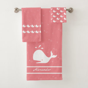 Personalizado Ballena Océano Coral Blanco rosa