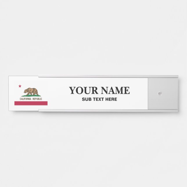 Personalizado Bandera de California colgante placa (Anverso)