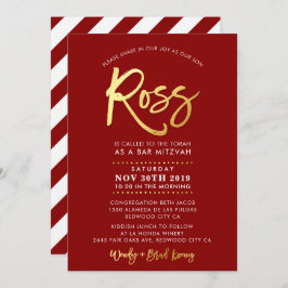 PERSONALIZADO Bar Mitzvah Invitación para Ross roj