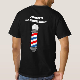 Personalizado barber shop pole t camisetas para pe
