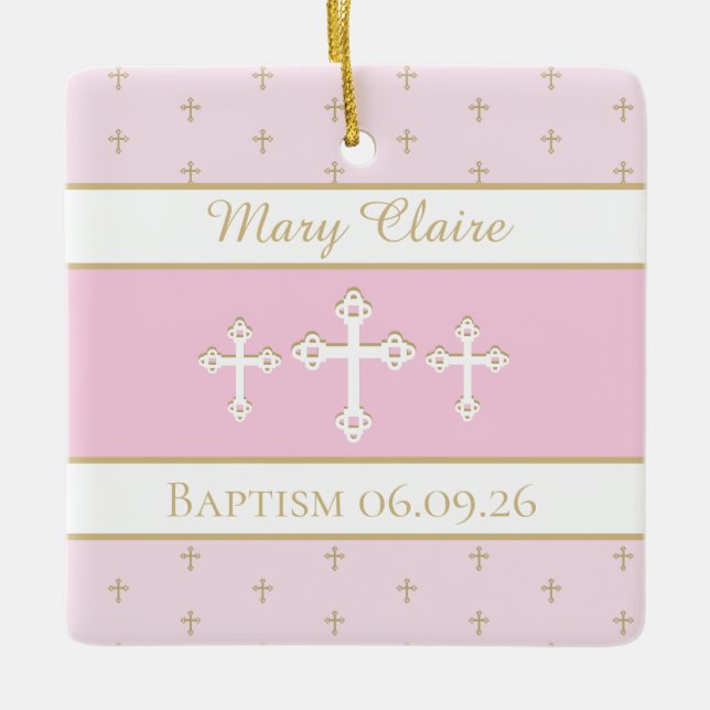 Personalizado, bautismo cristiano Ornamento (Anverso)