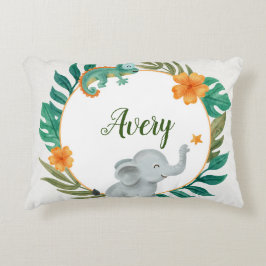 Personalizado Bebé Floral Animales Acento Almohada