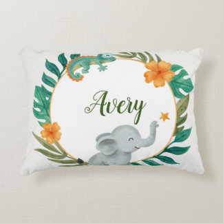 Personalizado Bebé Floral Animales Acento Almohada