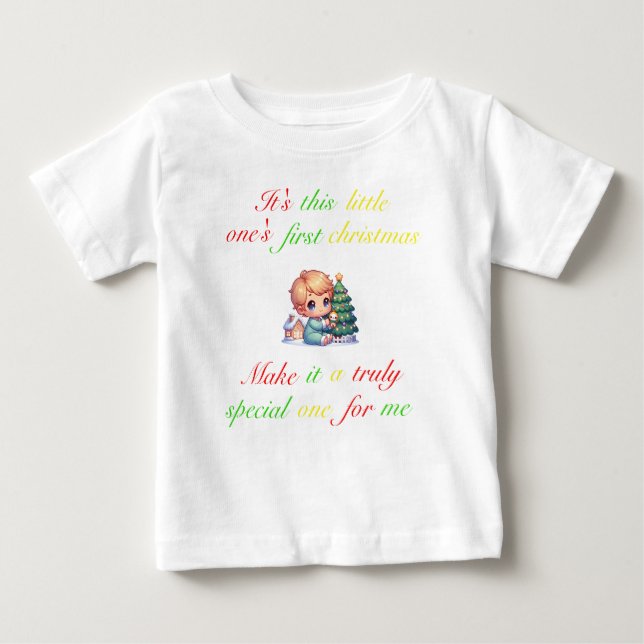 Personalizado bebé primera camiseta de Navidad (Anverso)